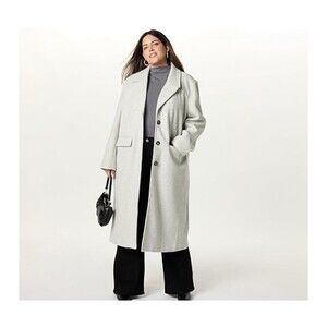 The Drop Women's Liam Loose Overcoat Size S Heather Grey Trench Business Fall